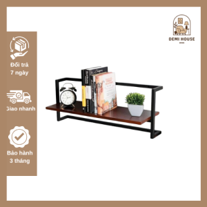 Kệ treo tường 75x25x30cm gỗ cao su