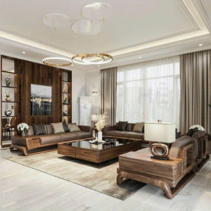 Kệ trang trí phòng khách biệt thự hiện đại