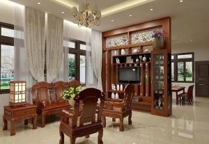 Kệ trang trí phòng khách nhà cấp 4 hiện đại