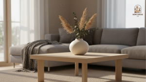 Bình hoa tròn thấp gốm trắng trang trí bàn trà